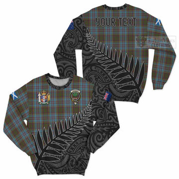 Anderson Crest Tartan Sweatshirt with New Zealand Silver Fern Half Style