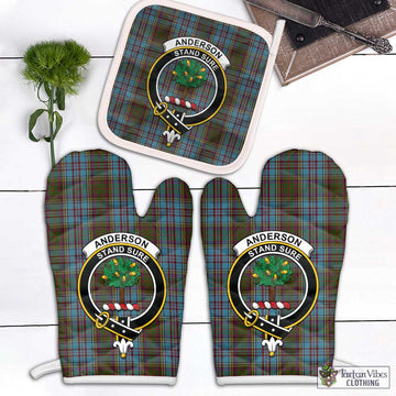 Anderson Tartan Combo Oven Mitt & Pot-Holder with Family Crest