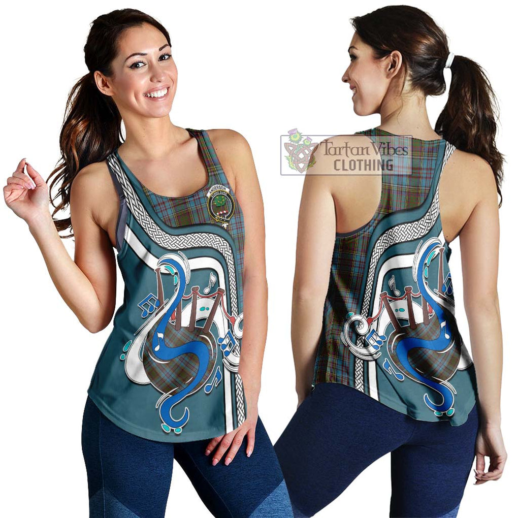 Anderson Tartan Women's Racerback Tanks with Epic Bagpipe Style 4XL - Tartanvibesclothing Shop