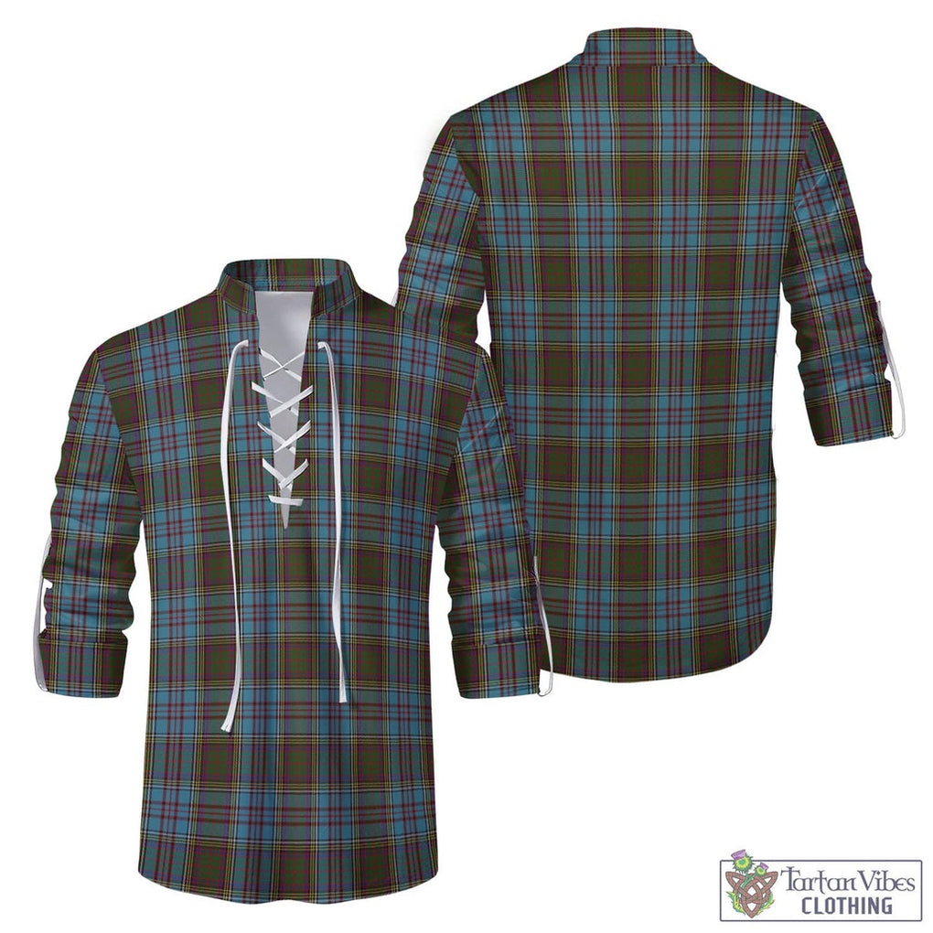 Tartan Vibes Clothing Anderson Tartan Men's Scottish Traditional Jacobite Ghillie Kilt Shirt