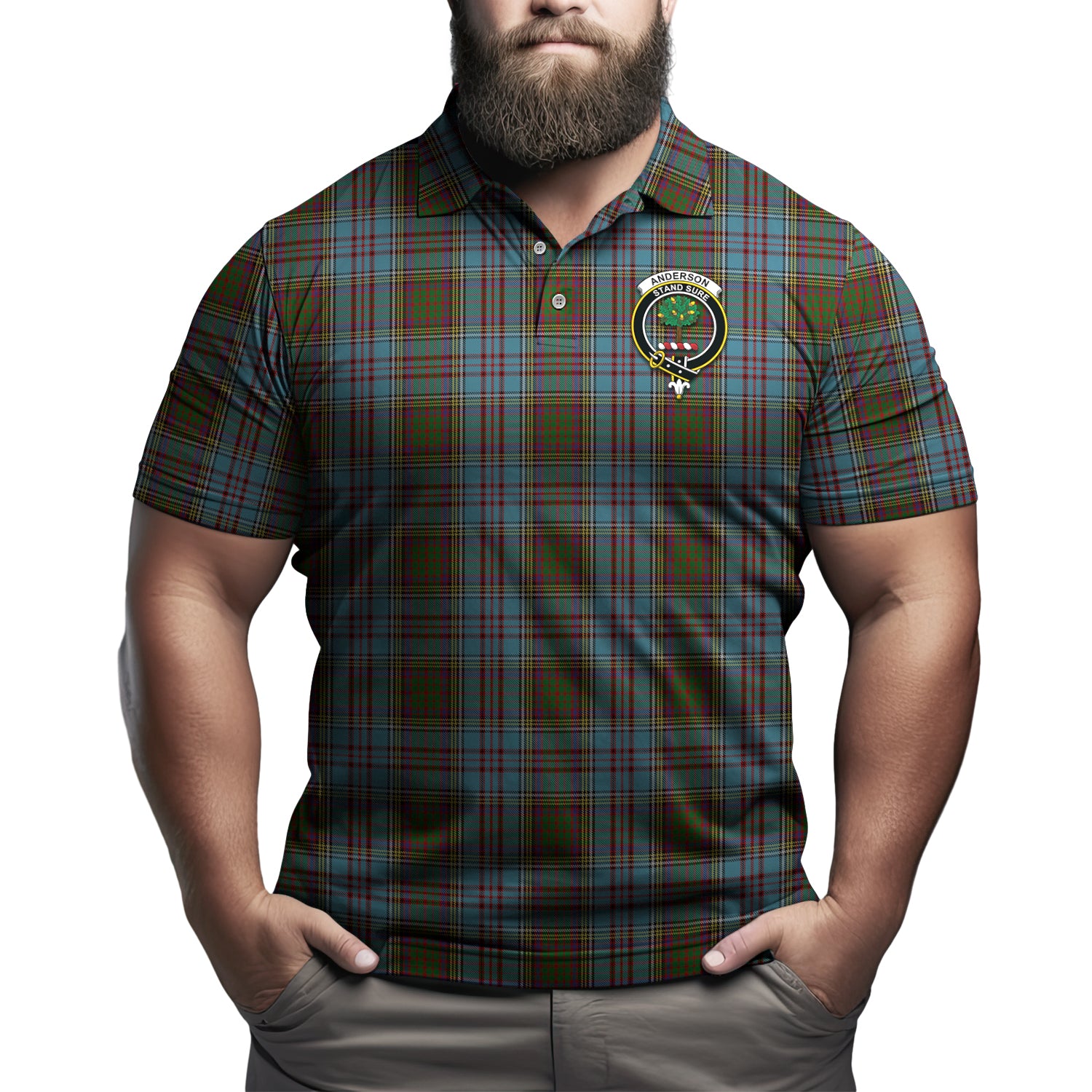 Anderson Tartan Men's Polo Shirt with Family Crest - Tartanvibesclothing