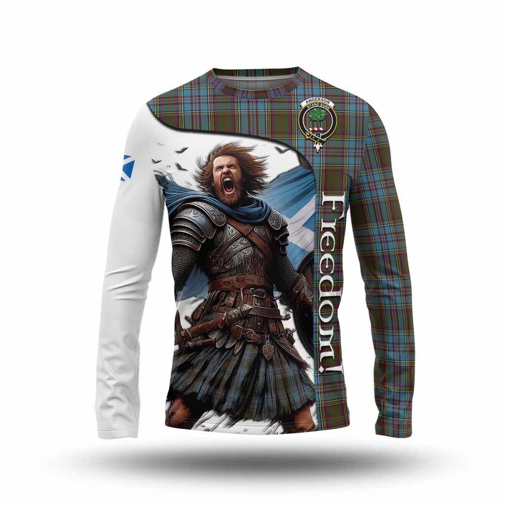 Tartan Vibes Clothing Anderson Crest Tartan Long Sleeve T-Shirt Inspired by the Freedom of Scottish Warrior