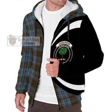 Anderson Tartan Sherpa Hoodie with Family Crest Circle Style