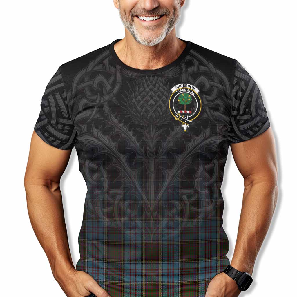 Tartan Vibes Clothing Anderson Tartan T-Shirt with Family Crest Celtic Thistle Vibes