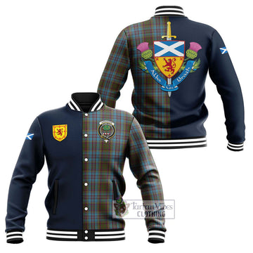 Anderson Tartan Baseball Jacket Alba with Scottish Lion Royal Arm Half Style