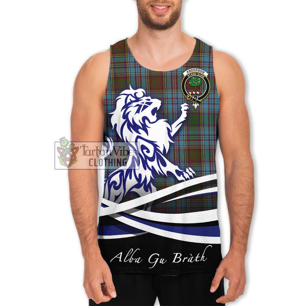 Anderson Tartan Men's Tank Top with Alba Gu Brath Regal Lion Emblem Men - Tartanvibesclothing Shop