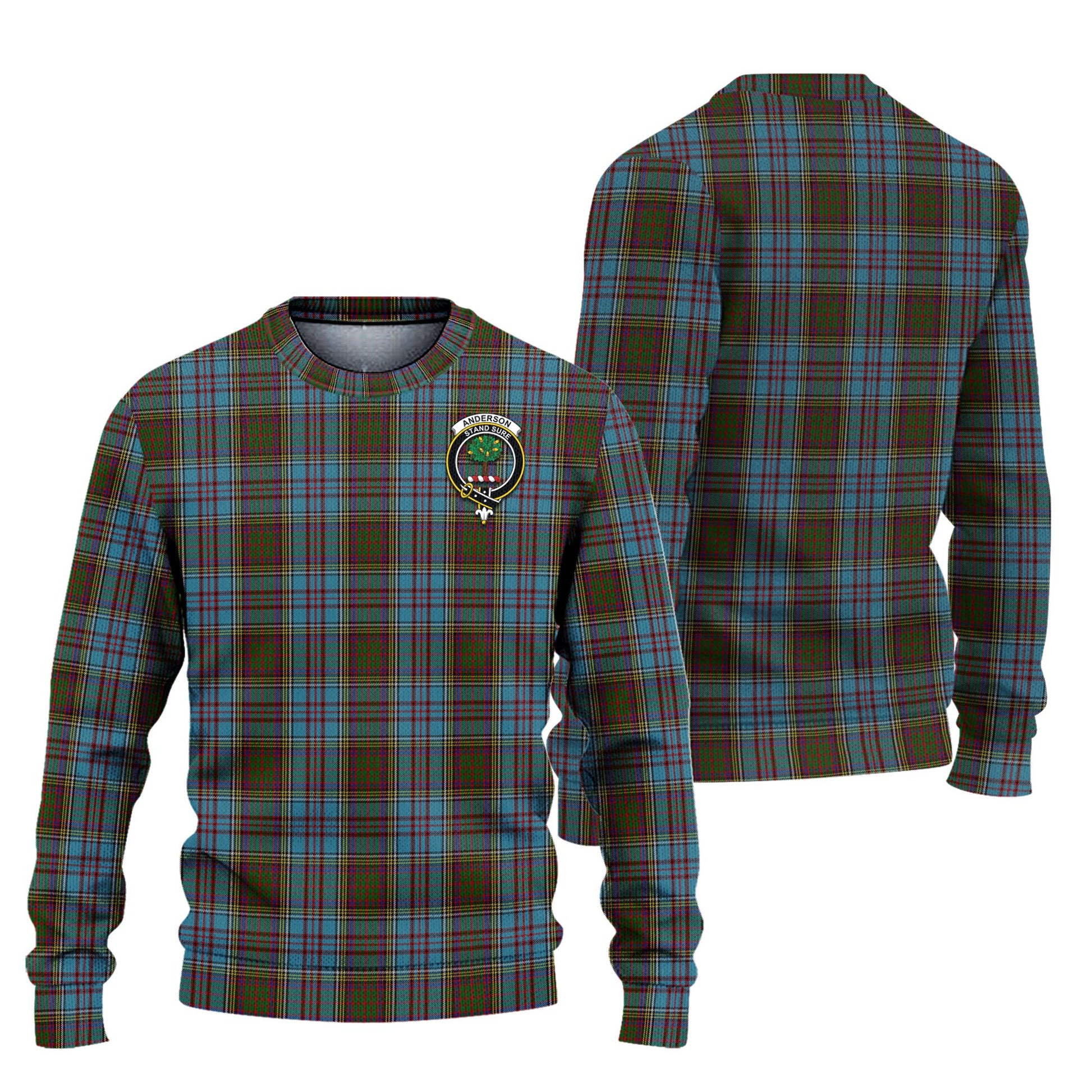 Anderson Tartan Knitted Sweater with Family Crest Unisex - Tartanvibesclothing