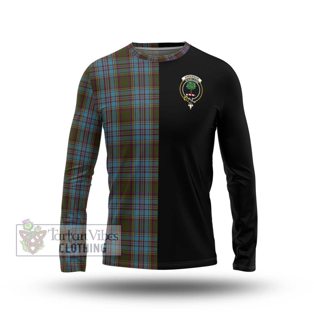 Anderson Tartan Long Sleeve T-Shirt with Family Crest and Half Of Me Style Unisex - Tartanvibesclothing Shop