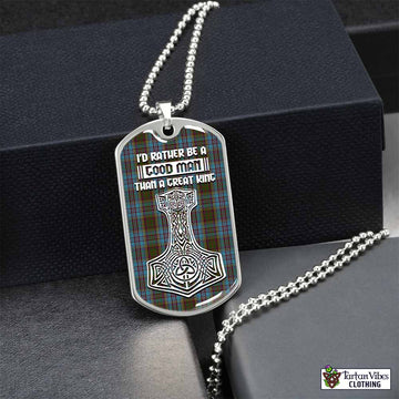 Anderson Tartan Dog Tag Necklace Viking Mjolnir Style