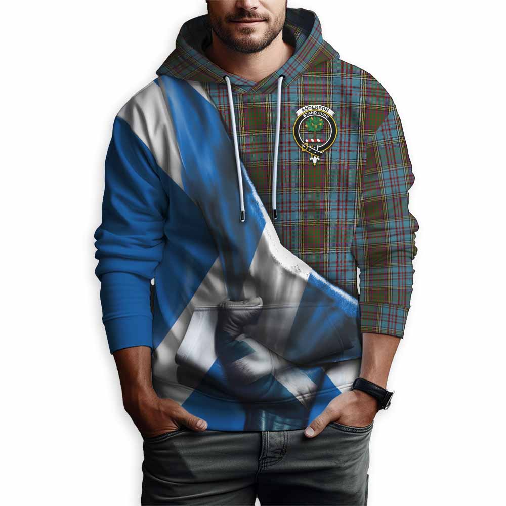 Tartan Vibes Clothing Anderson Tartan Hoodie with Family Crest Scotland Patriotic Style