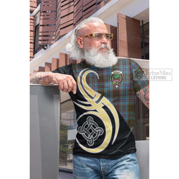 Anderson Tartan Cotton T-shirt with Family Crest and Celtic Symbol Style