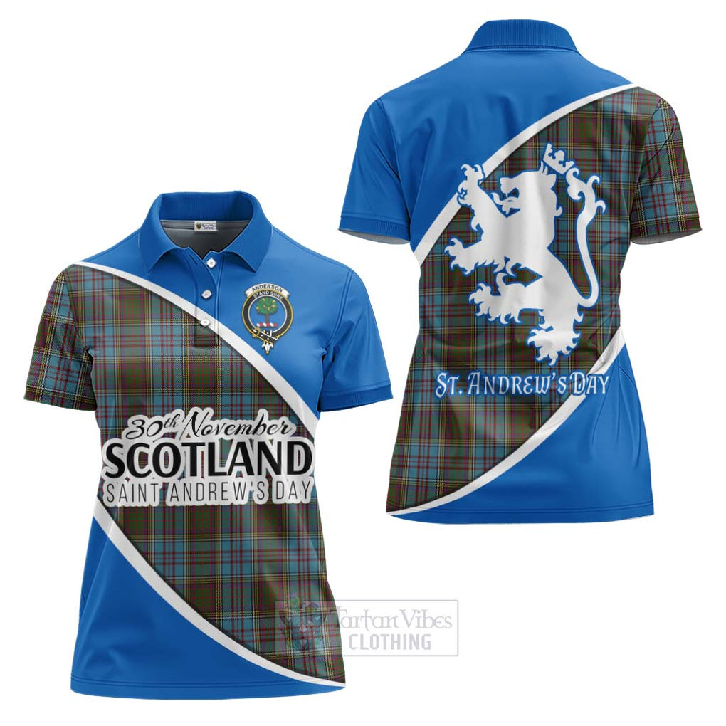 Tartan Vibes Clothing Anderson Family Crest Tartan Women's Polo Shirt Celebrate Saint Andrew's Day in Style