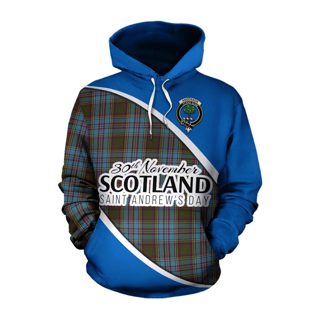 Tartan Vibes Clothing Anderson Family Crest Tartan Cotton Hoodie Celebrate Saint Andrew's Day in Style