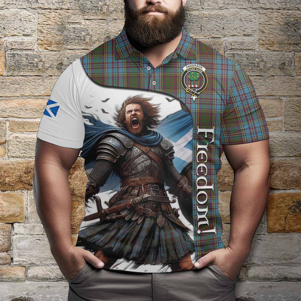 Tartan Vibes Clothing Anderson Crest Tartan Polo Shirt Inspired by the Freedom of Scottish Warrior