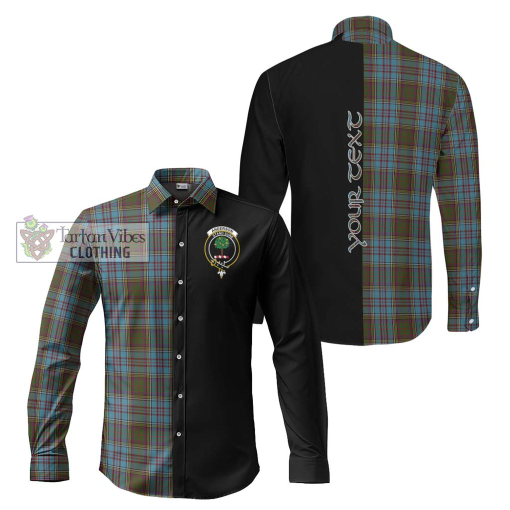 Anderson Tartan Long Sleeve Button Shirt with Family Crest and Half Of Me Style Men's Shirt S - Tartanvibesclothing Shop