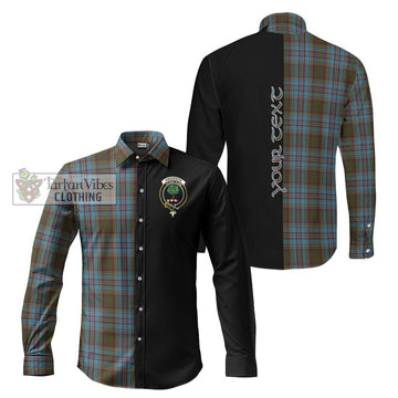 Anderson Tartan Long Sleeve Button Shirt with Family Crest and Half Of Me Style