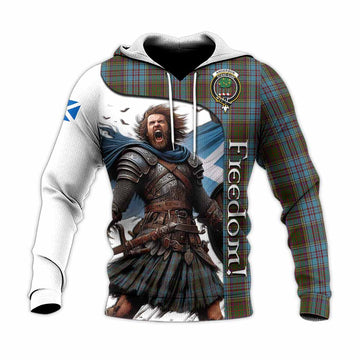 Anderson Crest Tartan Knitted Hoodie Inspired by the Freedom of Scottish Warrior