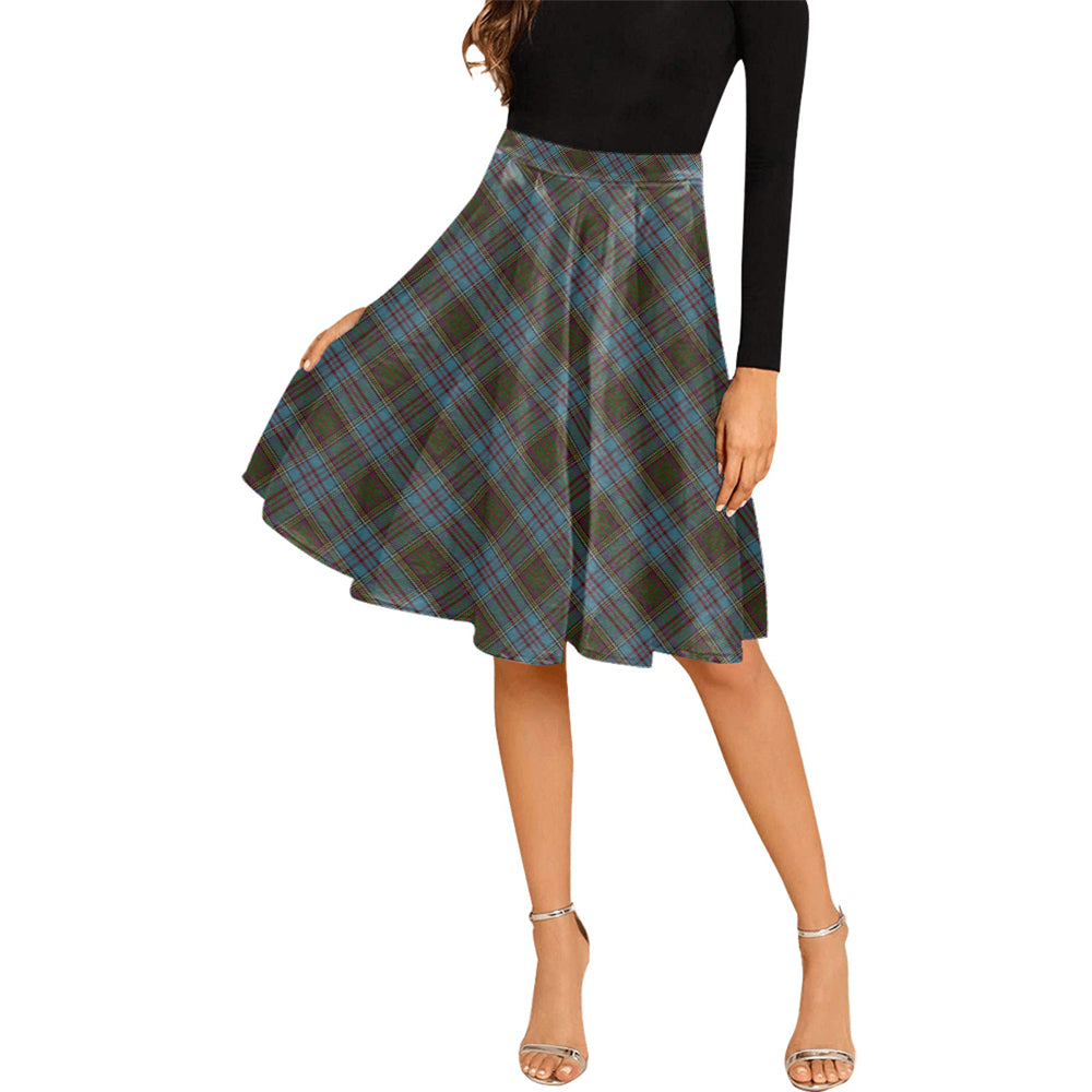 Anderson Tartan Melete Pleated Midi Skirt Cross Style Female - Tartan Vibes Clothing
