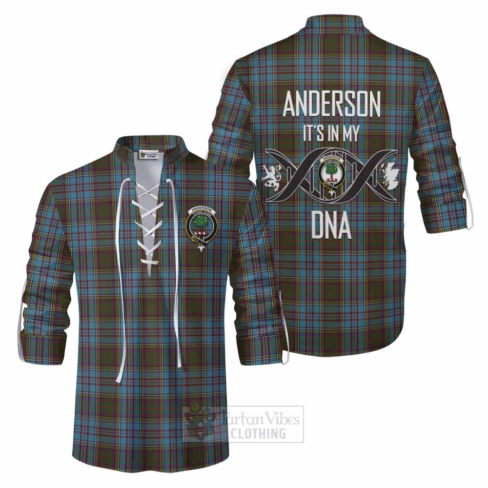 Tartan Vibes Clothing Anderson Tartan Ghillie Kilt Shirt with Family Crest DNA In Me Style