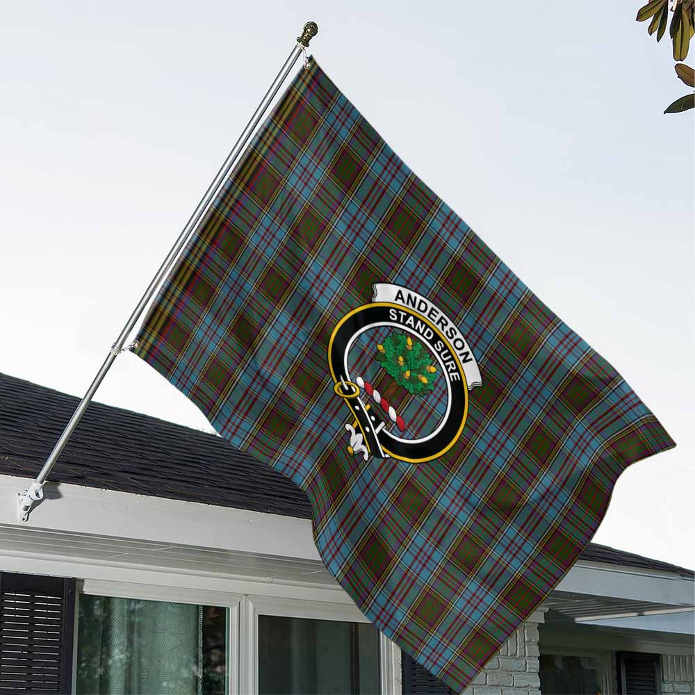 Tartan Vibes Clothing Anderson Tartan House Flag with Family Crest