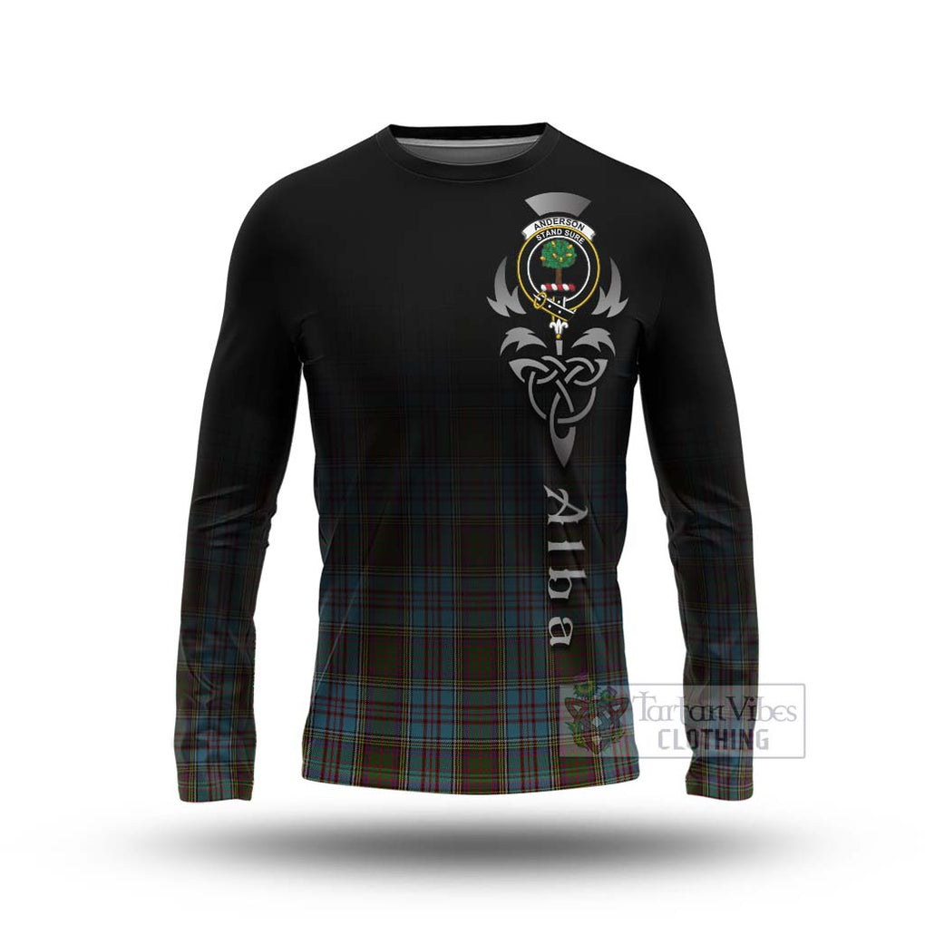 Tartan Vibes Clothing Anderson Tartan Long Sleeve T-Shirt Featuring Alba Gu Brath Family Crest Celtic Inspired