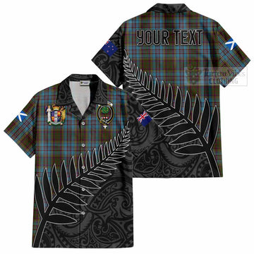 Anderson Crest Tartan Short Sleeve Button Shirt with New Zealand Silver Fern Half Style