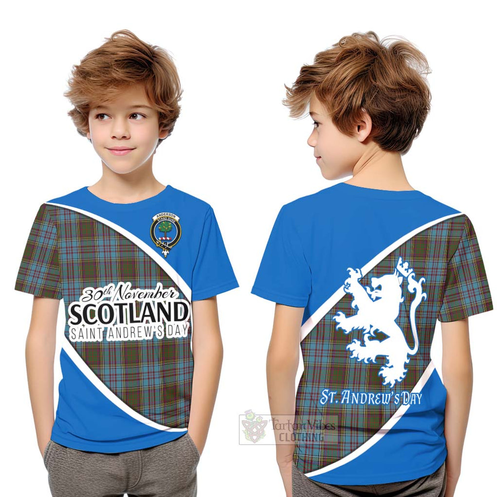 Tartan Vibes Clothing Anderson Family Crest Tartan Kid T-Shirt Celebrate Saint Andrew's Day in Style