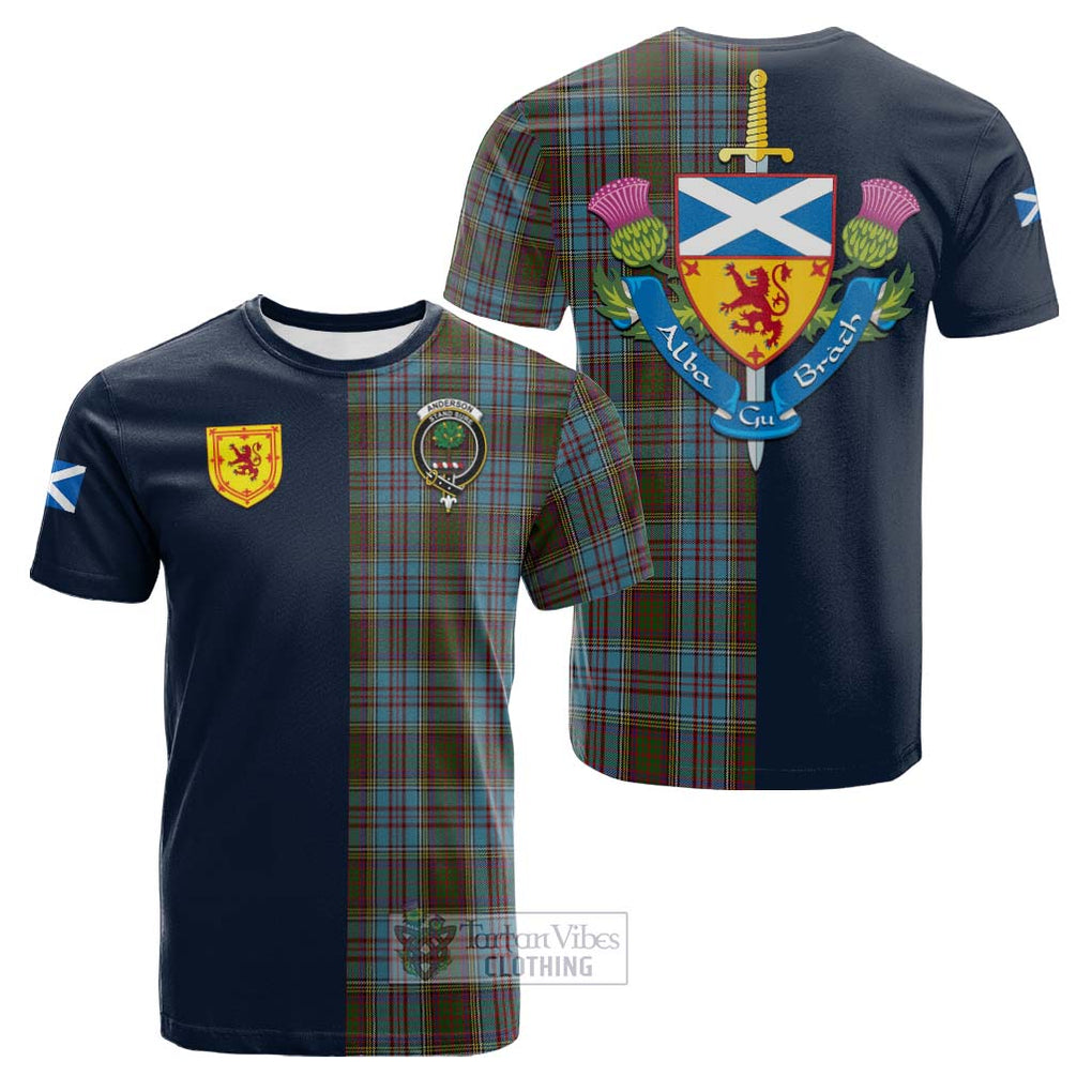 Tartan Vibes Clothing Anderson Tartan Cotton T-shirt with Scottish Lion Royal Arm Half Style