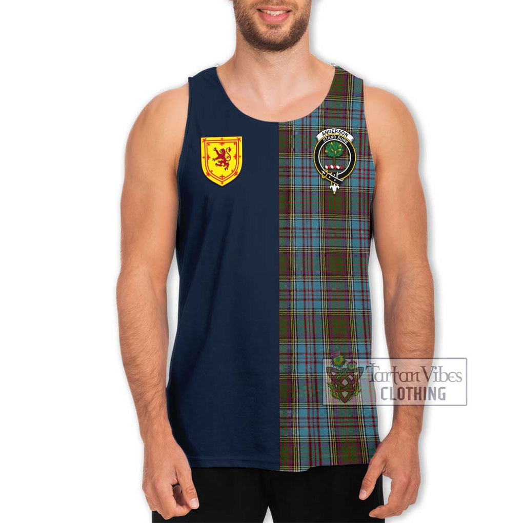 Tartan Vibes Clothing Anderson Tartan Men's Tank Top with Scottish Lion Royal Arm Half Style