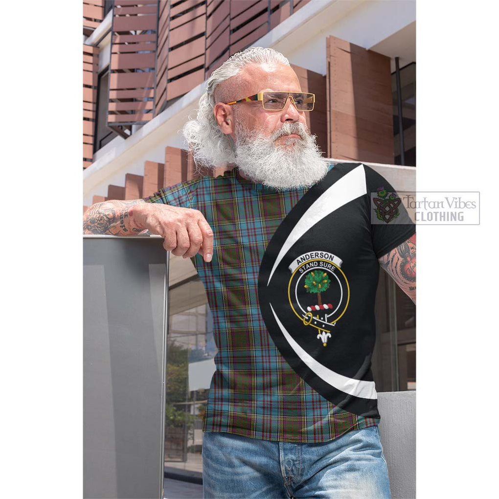 Tartan Vibes Clothing Anderson Tartan Cotton T-shirt with Family Crest Circle Style