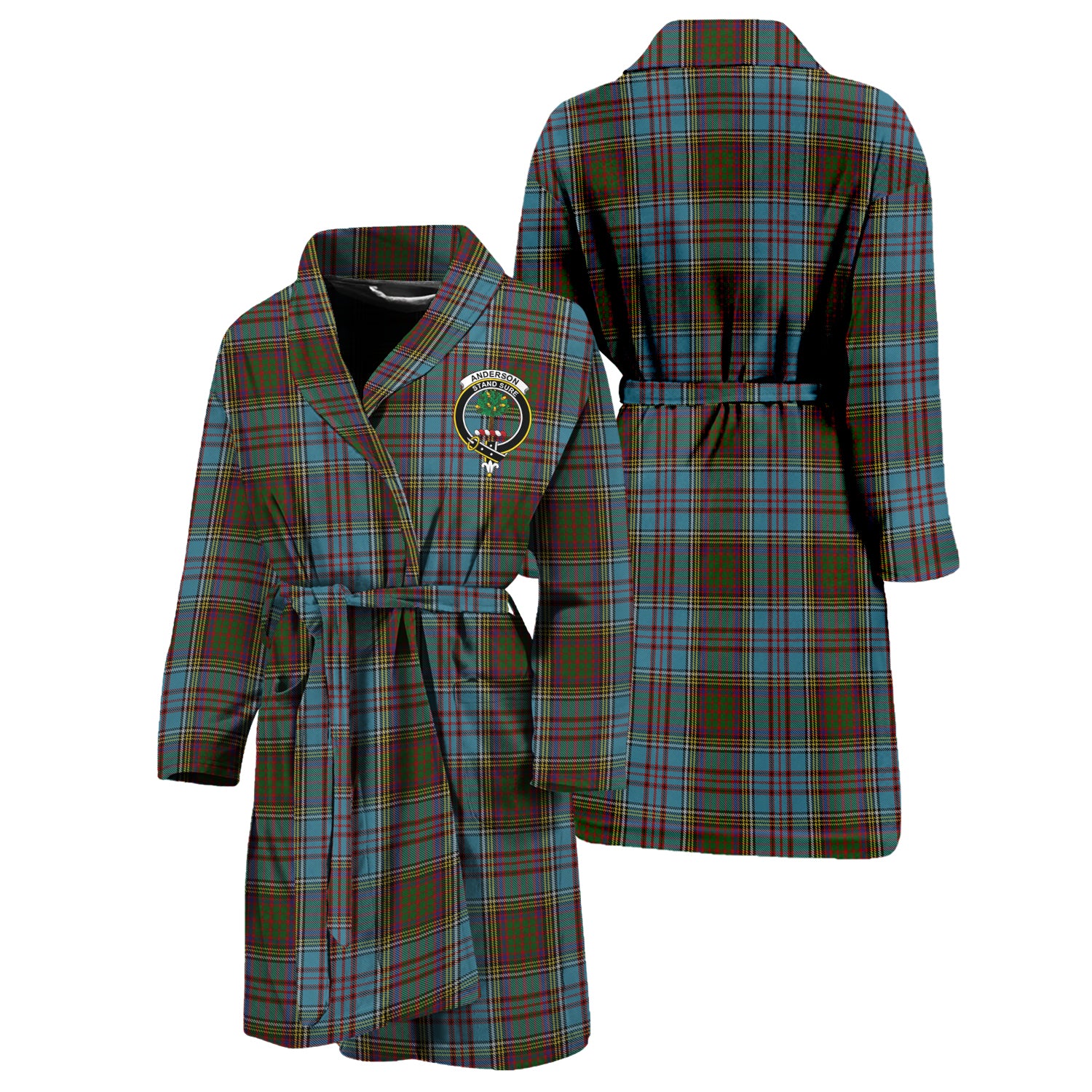 Anderson Tartan Bathrobe with Family Crest Unisex S - Tartan Vibes Clothing