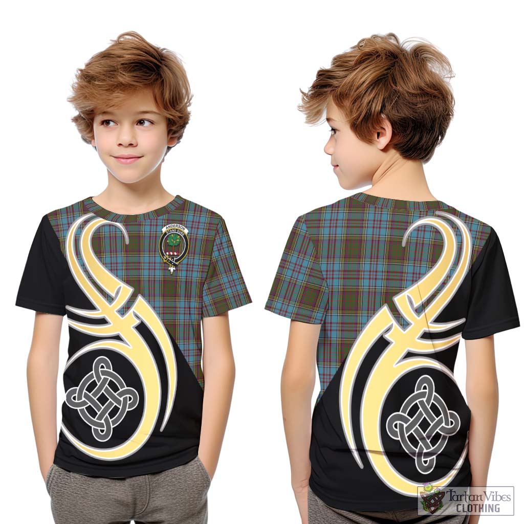 Anderson Tartan Kid T-Shirt with Family Crest and Celtic Symbol Style Youth XL Size14 - Tartan Vibes Clothing