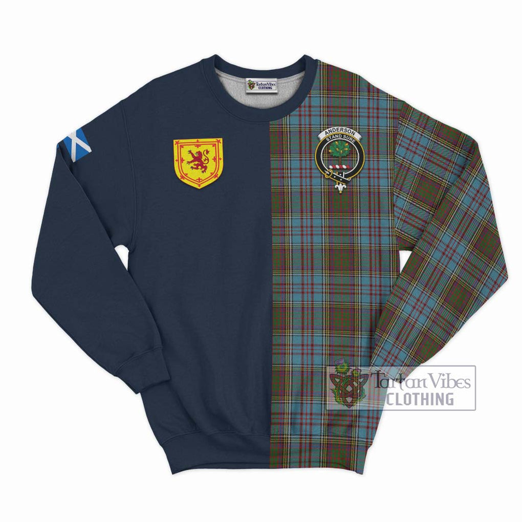 Tartan Vibes Clothing Anderson Tartan Sweatshirt with Scottish Lion Royal Arm Half Style