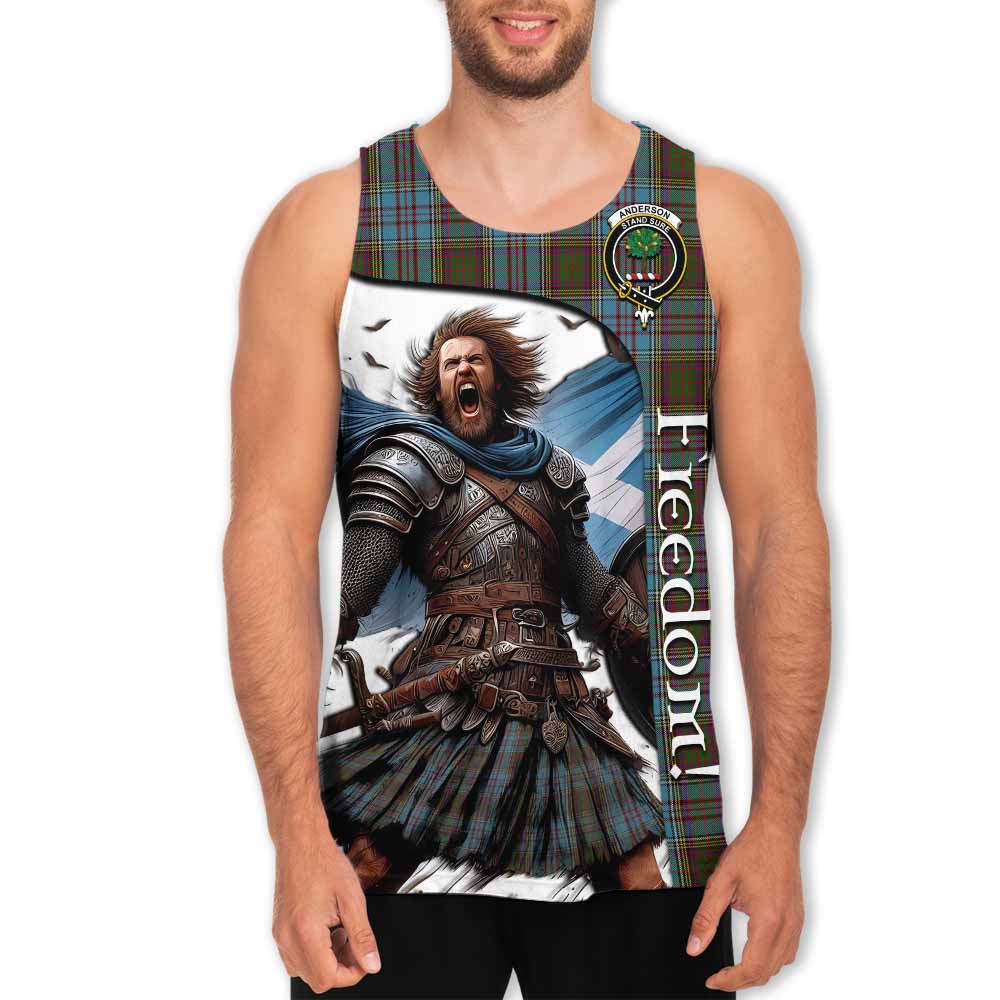 Tartan Vibes Clothing Anderson Crest Tartan Men's Tank Top Inspired by the Freedom of Scottish Warrior