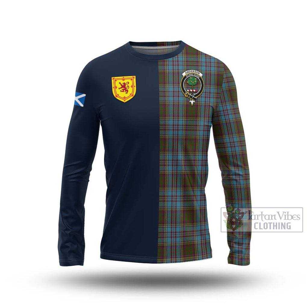 Tartan Vibes Clothing Anderson Tartan Long Sleeve T-Shirt with Scottish Lion Royal Arm Half Style