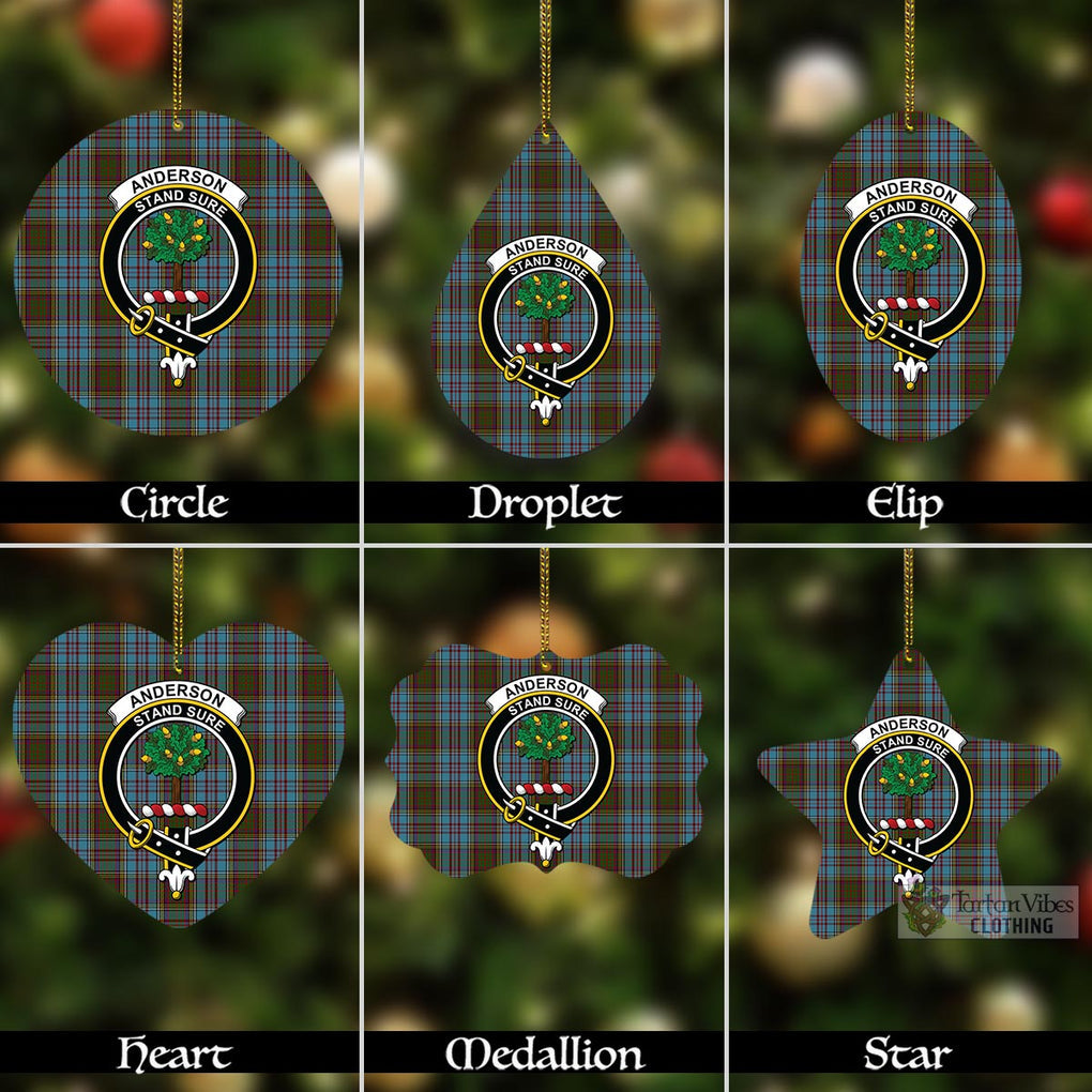 Tartan Vibes Clothing Anderson Tartan Christmas Aluminium Ornament with Family Crest