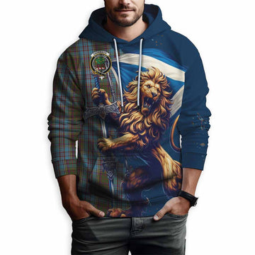 Anderson Tartan Family Crest Hoodie with Scottish Majestic Lion