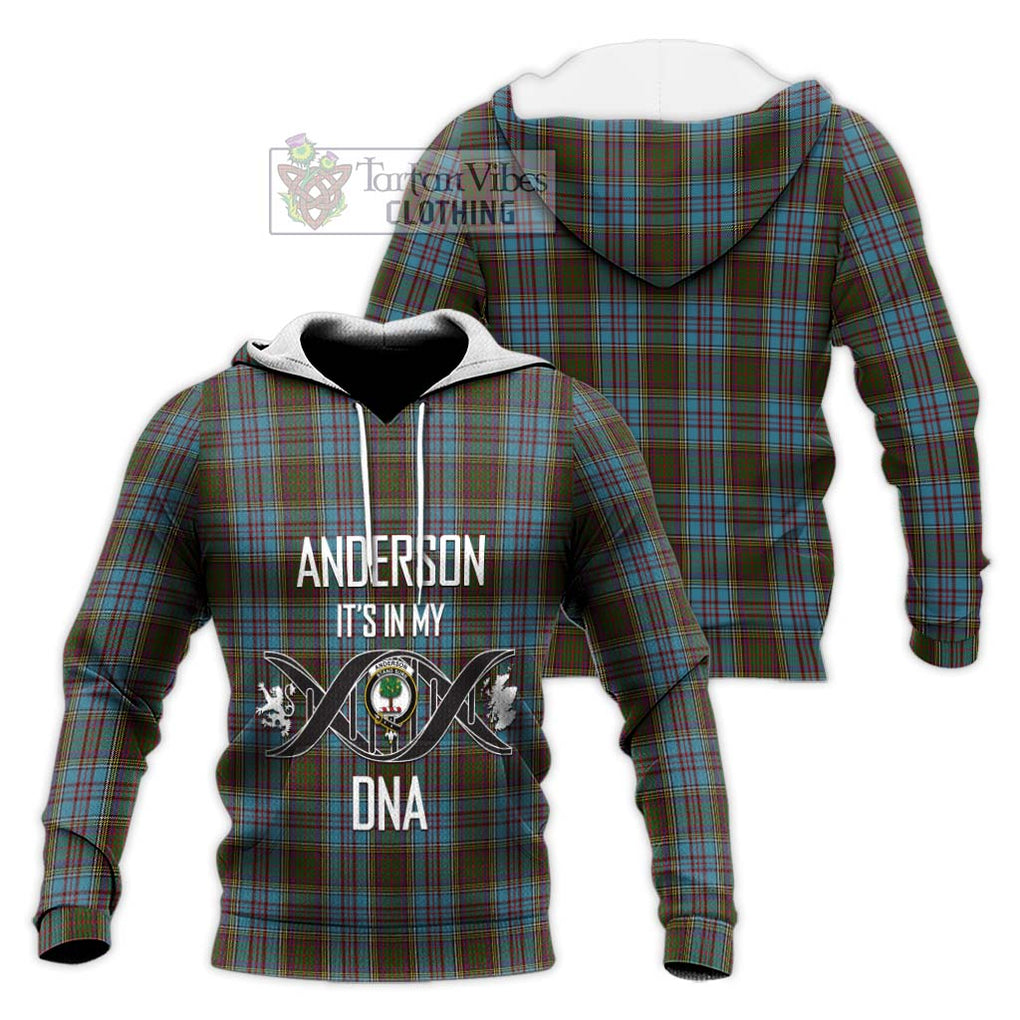 Anderson Tartan Knitted Hoodie with Family Crest DNA In Me Style Unisex Knitted Pullover Hoodie - Tartanvibesclothing Shop