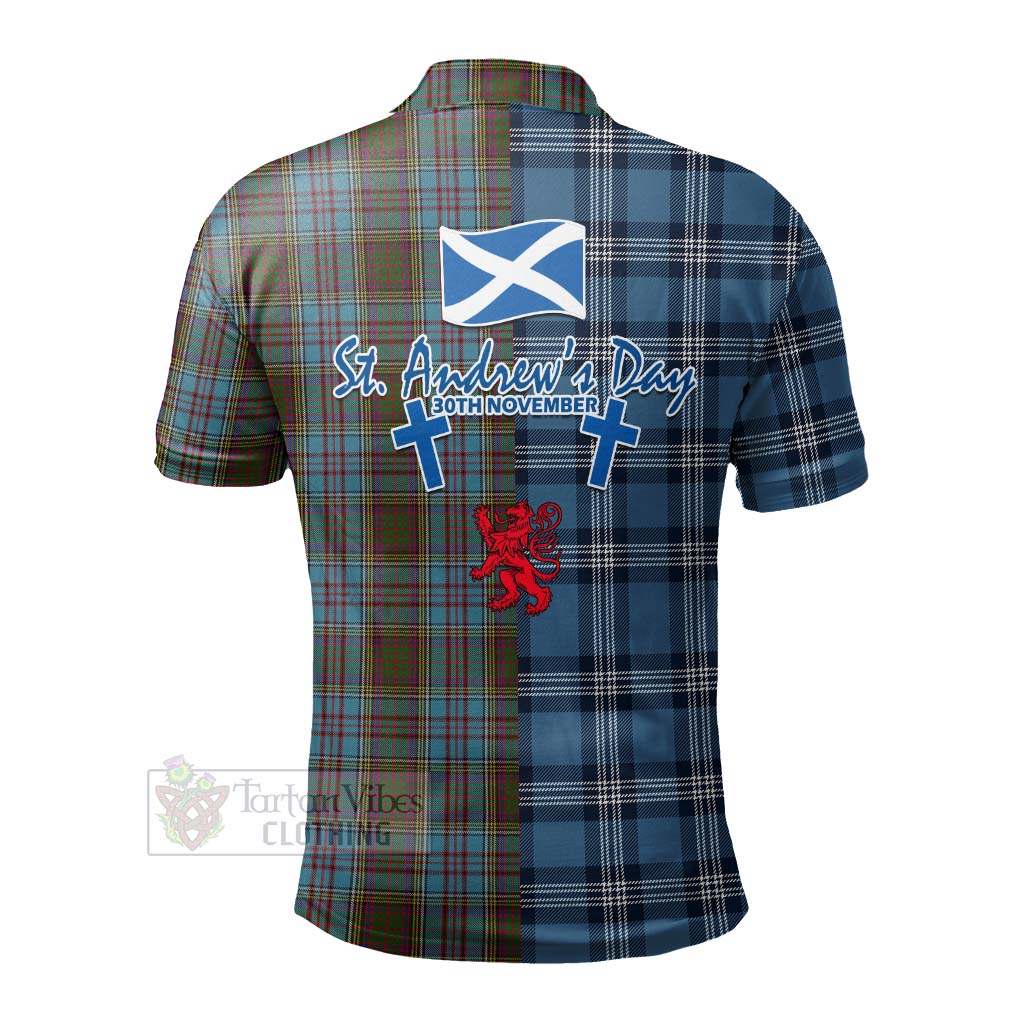 Anderson Tartan Polo Shirt Happy St. Andrew's Day Half Tartan Style - Tartan Vibes Clothing