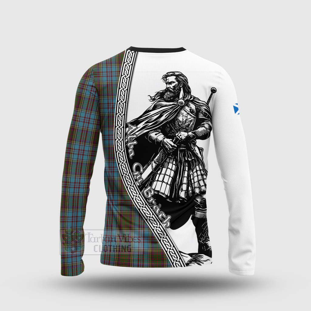 Tartan Vibes Clothing Anderson Tartan Clan Crest Long Sleeve T-Shirt with Highlander Warrior Celtic Style