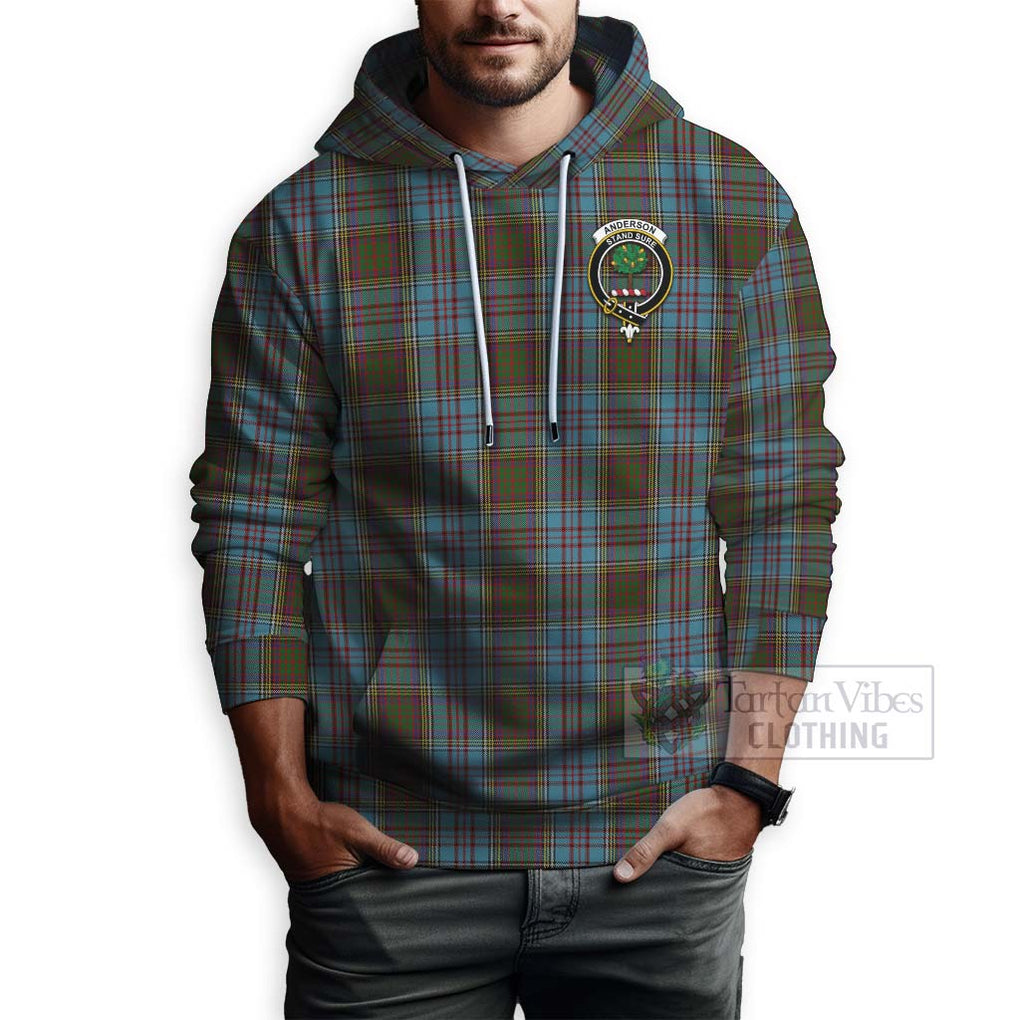 Tartan Vibes Clothing Anderson Tartan Hoodie with Family Crest Celtic Skull Style