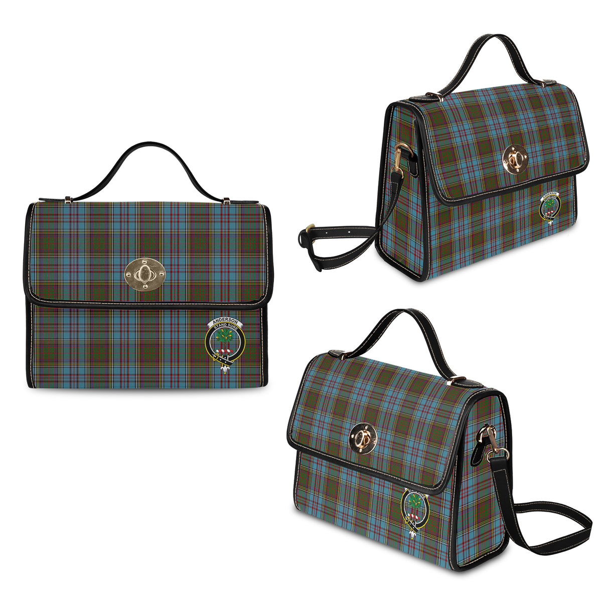 Anderson Tartan Waterproof Canvas Bag with Family Crest - Tartan Vibes Clothing