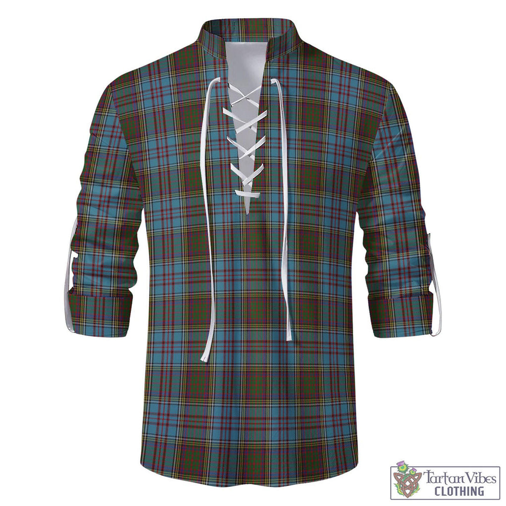 Tartan Vibes Clothing Anderson Tartan Men's Scottish Traditional Jacobite Ghillie Kilt Shirt