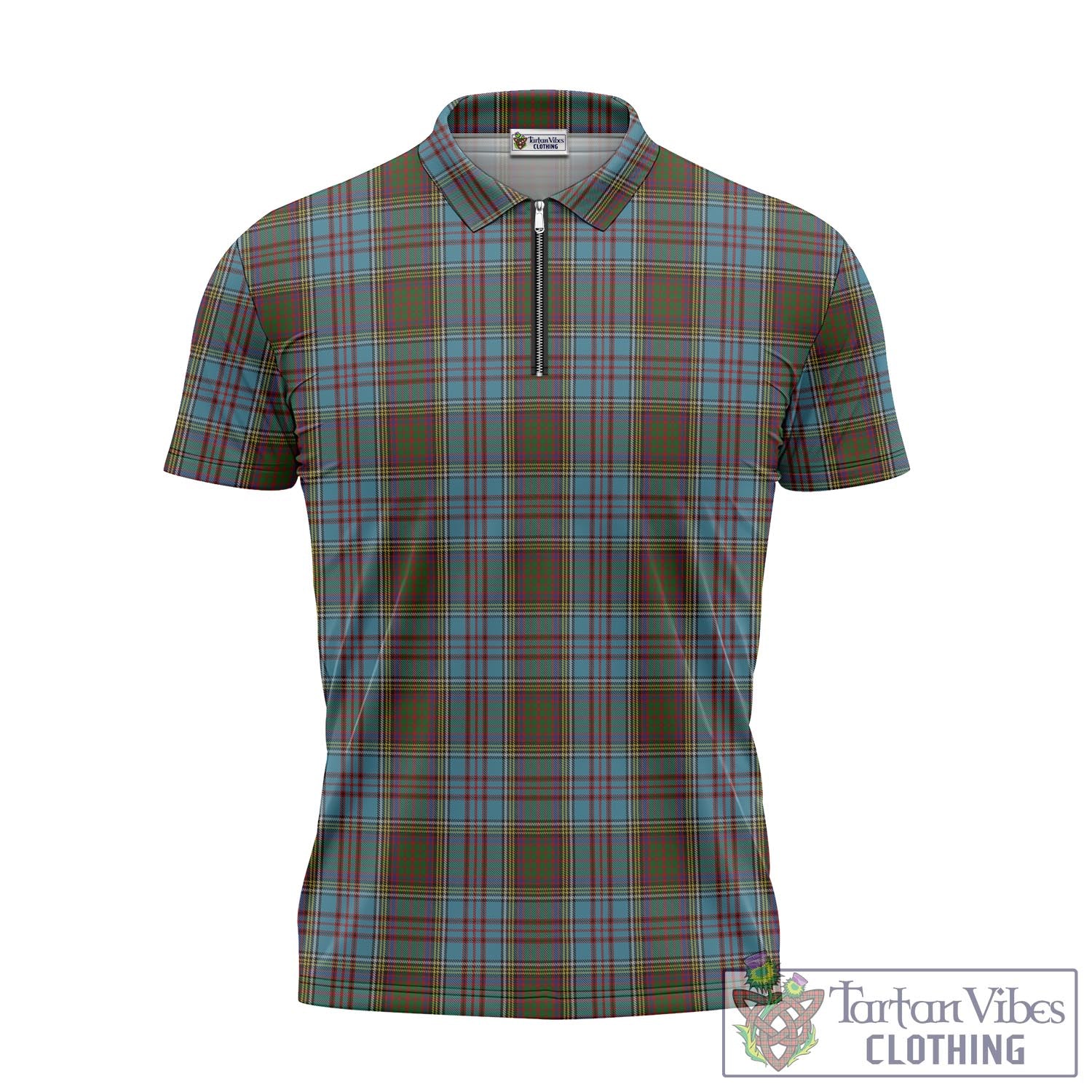 Tartan Vibes Clothing Anderson Tartan Zipper Polo Shirt