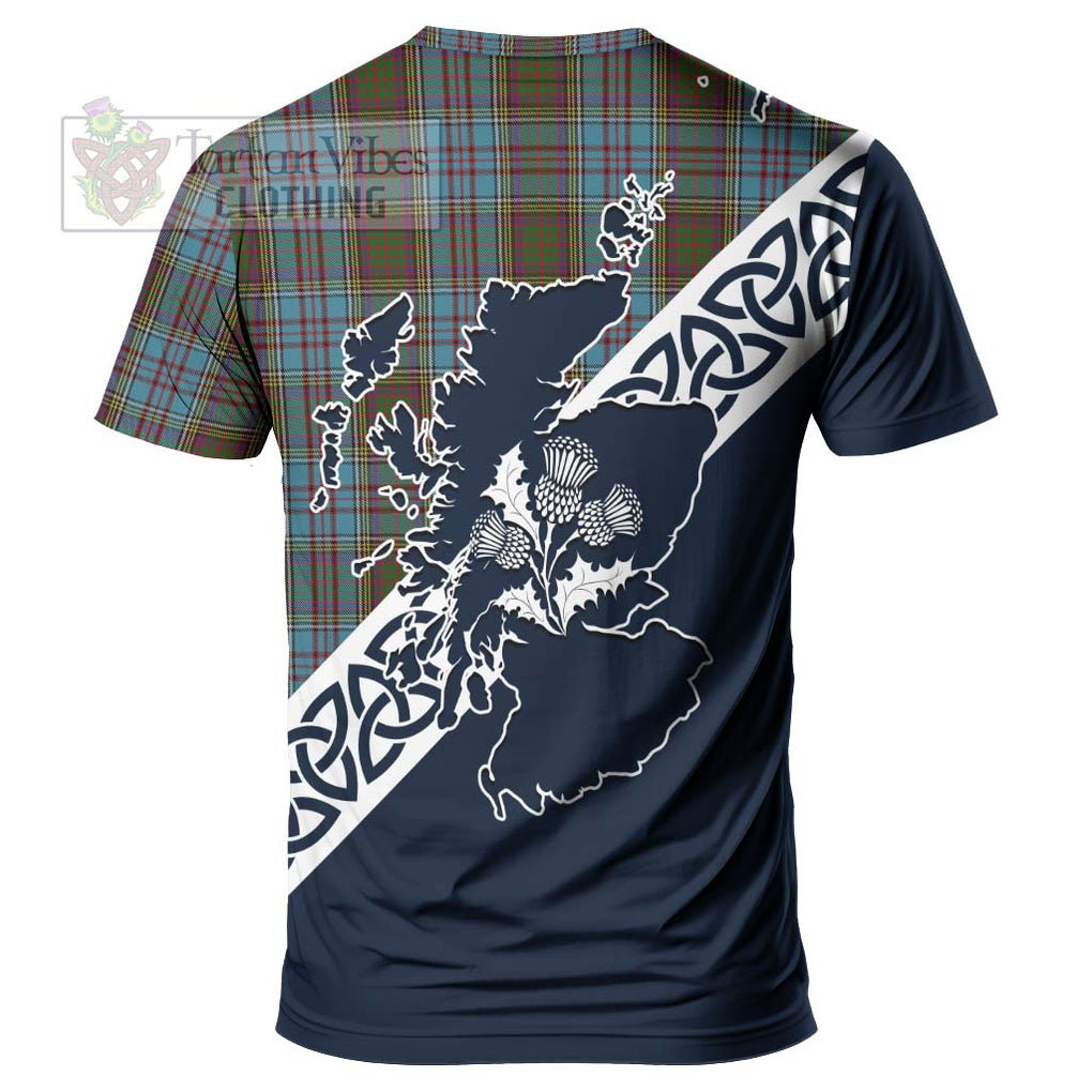 Anderson Tartan T-Shirt Featuring Thistle and Scotland Map