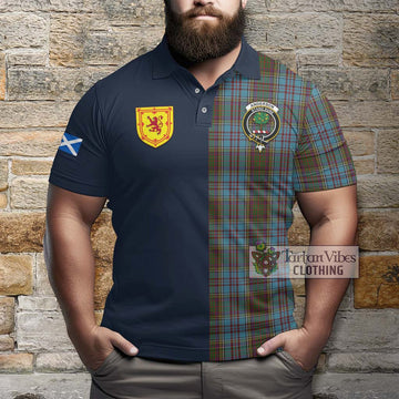 Anderson Tartan Polo Shirt Alba with Scottish Lion Royal Arm Half Style