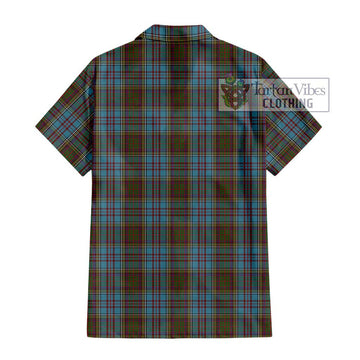 Anderson Tartan Short Sleeve Button Shirt with Family Crest DNA In Me Style