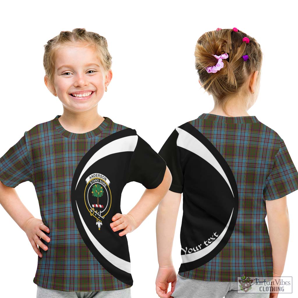 Anderson Tartan Kid T-Shirt with Family Crest Circle Style - Tartan Vibes Clothing