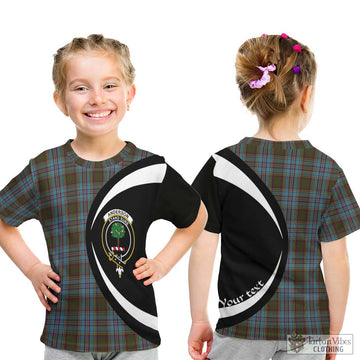 Anderson Tartan Kid T-Shirt with Family Crest Circle Style