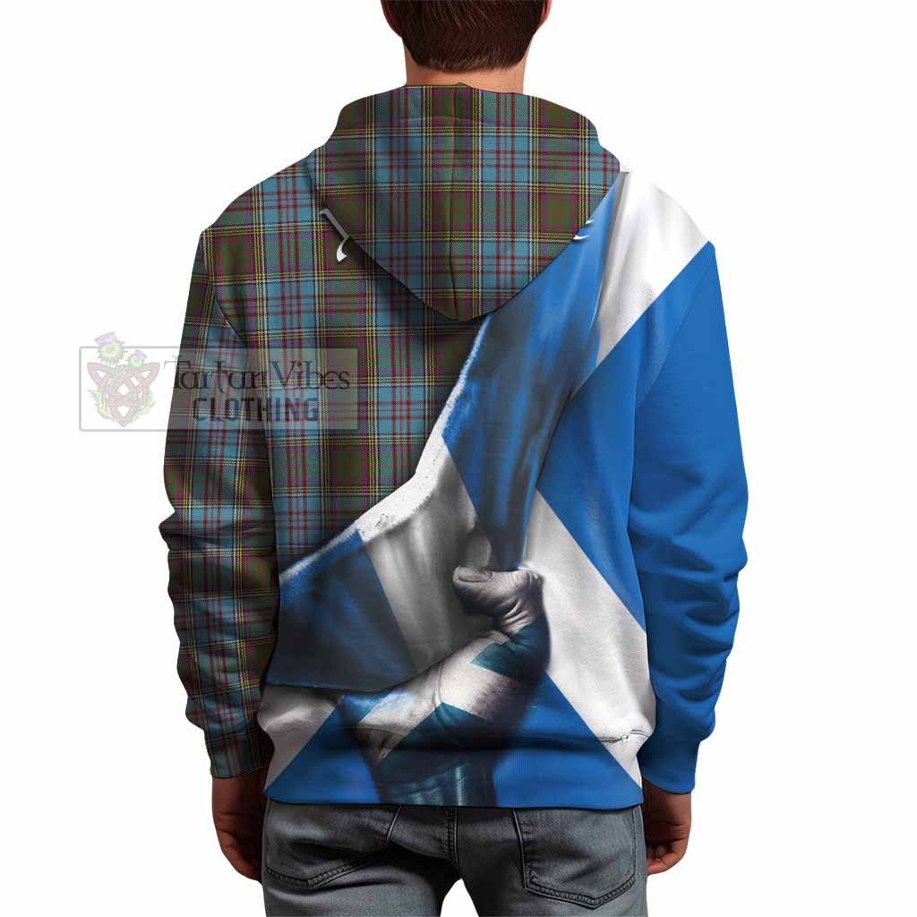 Tartan Vibes Clothing Anderson Tartan Hoodie with Family Crest Scotland Patriotic Style